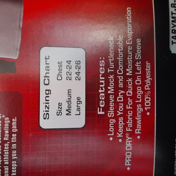 Rawlings Youth Medium Mock Turtleneck Undershirt Baseball Soccer Black Gray NIB - Picture 4 of 4